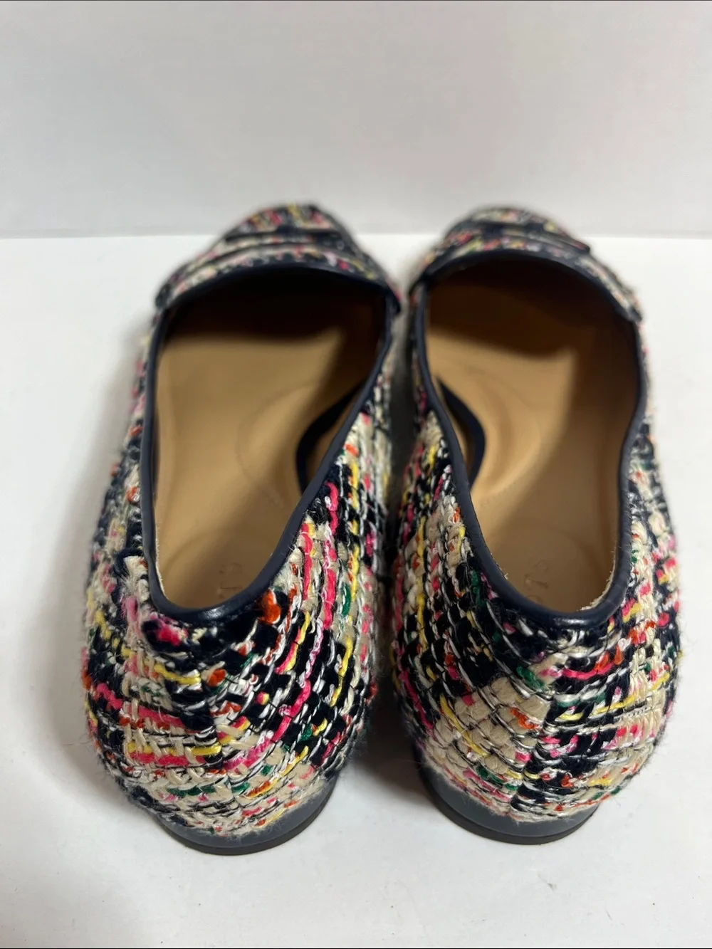 Talbots Multicolor Tweed Loafers with Navy Trim